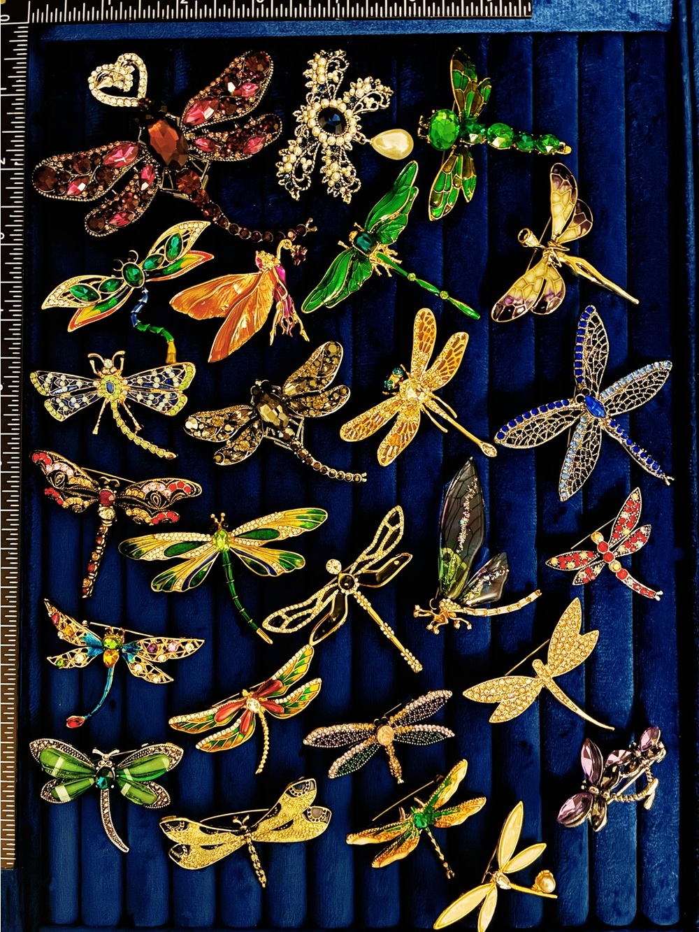 Lot of 25 Dragonfly Brooch Pins Rhinestone Enamel Assorted Styles